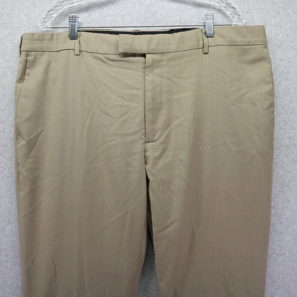 Perry Ellis Portfolio Pants Mens 40x30 Dress Suit Business Formal Flat Front Tan